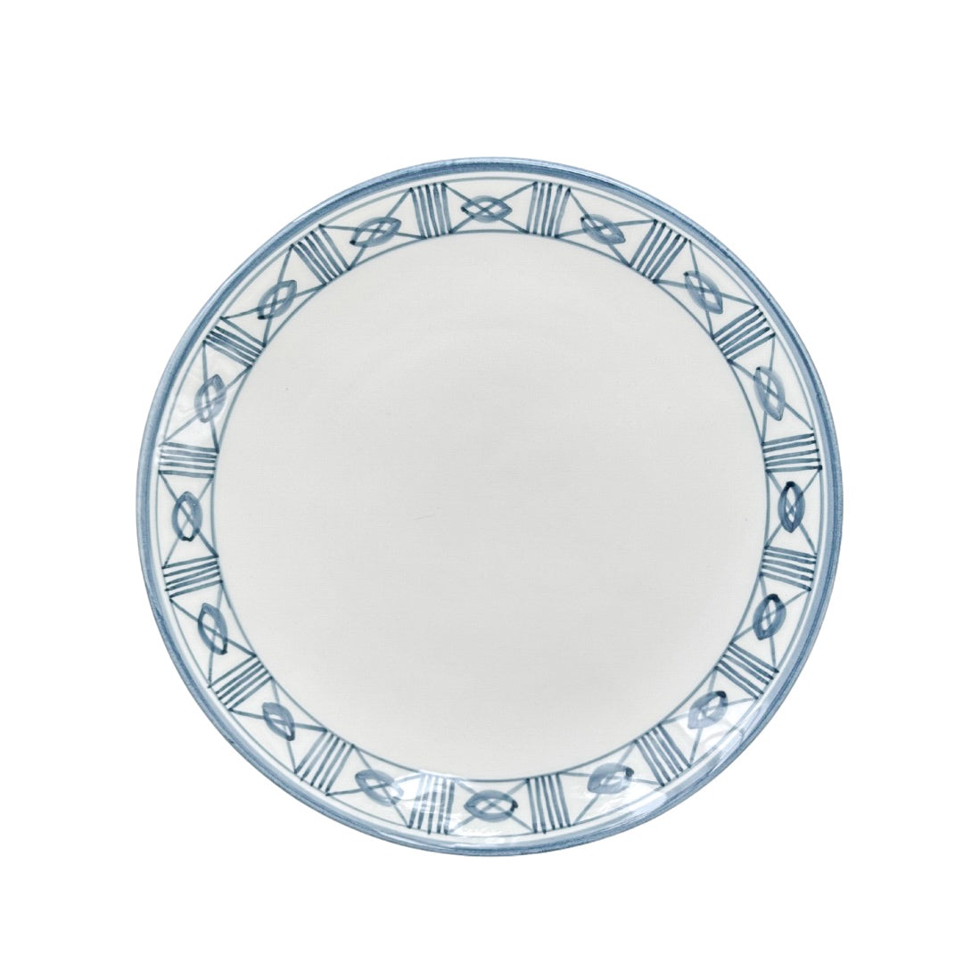 Lisbon Dinner Plate with Filigree Rim ~ hand painted