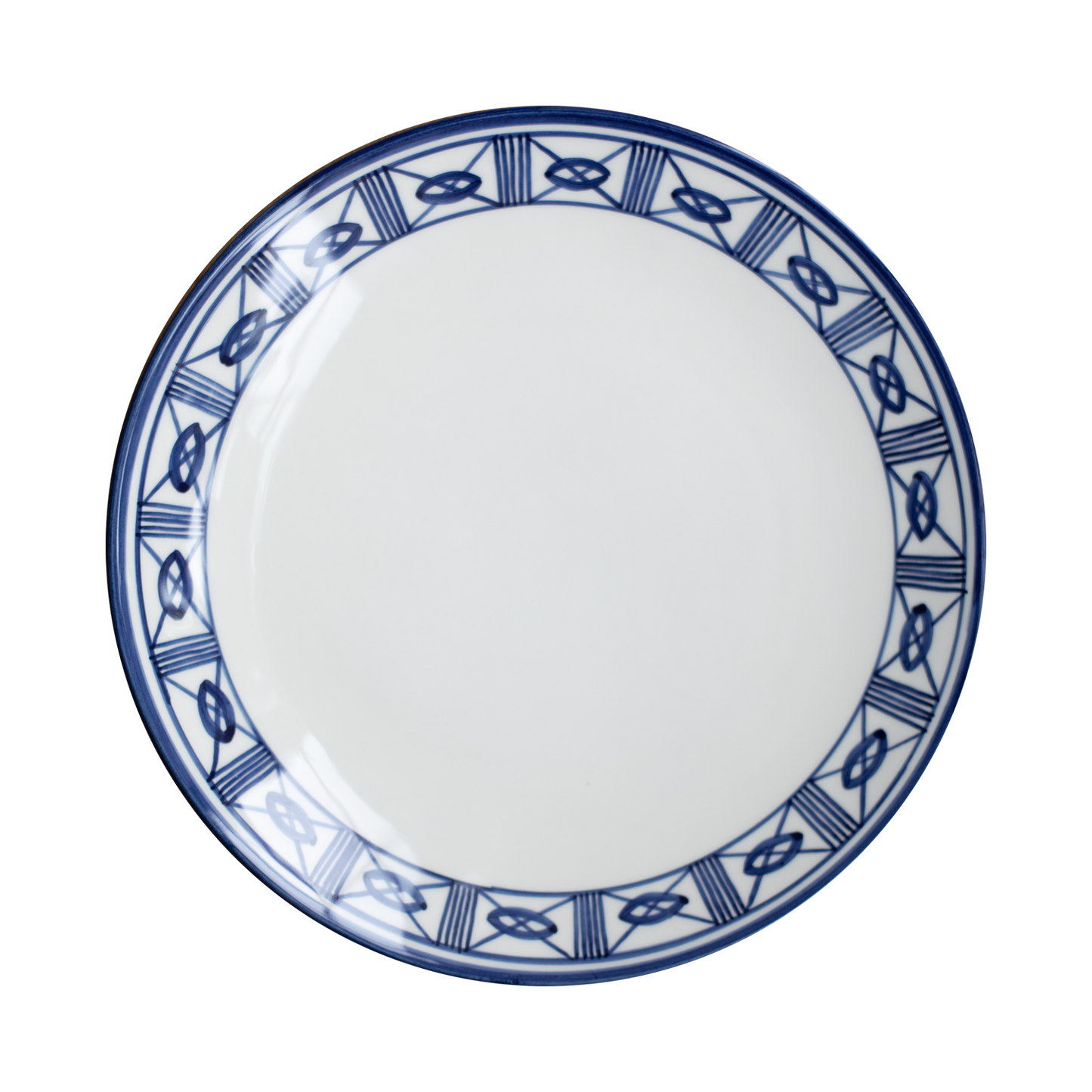 Lisbon Dinner Plate with Filigree Rim ~ hand painted