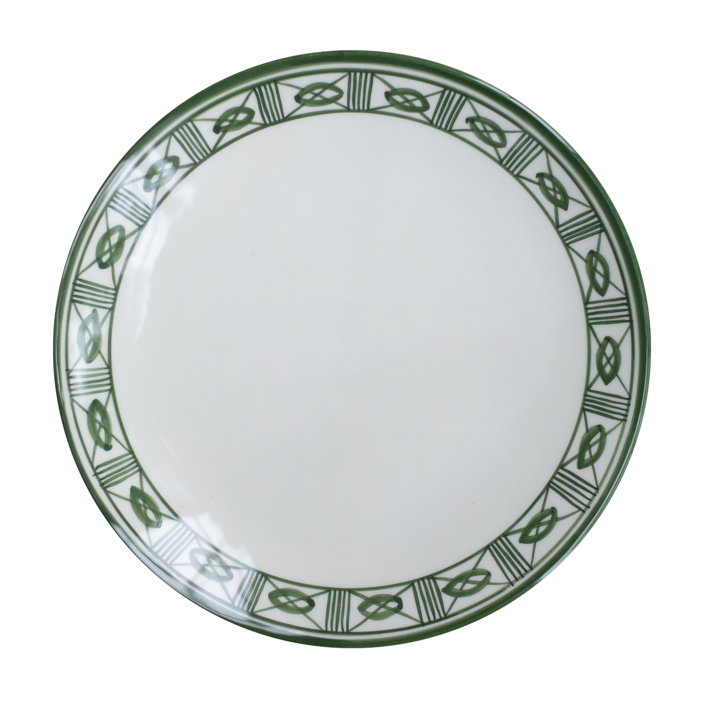 Lisbon Dinner Plate with Filigree Rim ~ hand painted