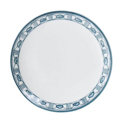 Lisbon Dinner Plate with Filigree Rim ~ hand painted