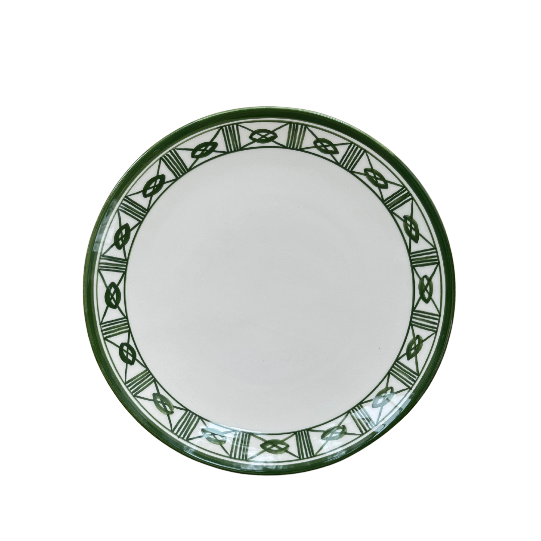 Lisbon Dinner Plate with Filigree Rim ~ hand painted
