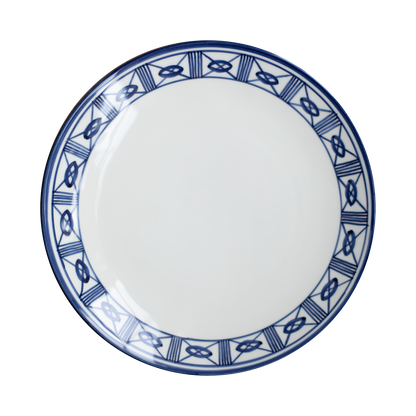 Lisbon Dinner Plate with Filigree Rim ~ hand painted